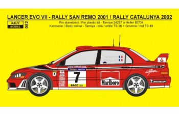 Decal – Mitsubishi Lancer EVO VII - San Remo 2001 Catalunya 2002